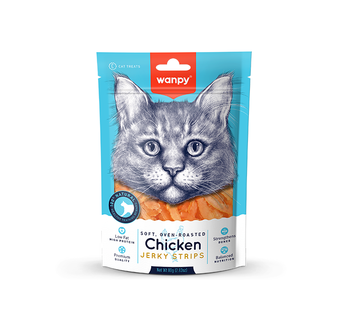 Wanpy Cat Chicken Jerky Strips 80g