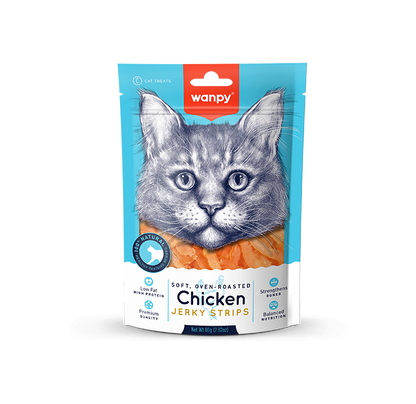 Wanpy Cat Chicken Jerky Strips 80g