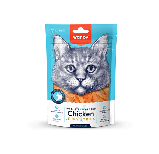 Wanpy Cat Chicken Jerky Strips 80g