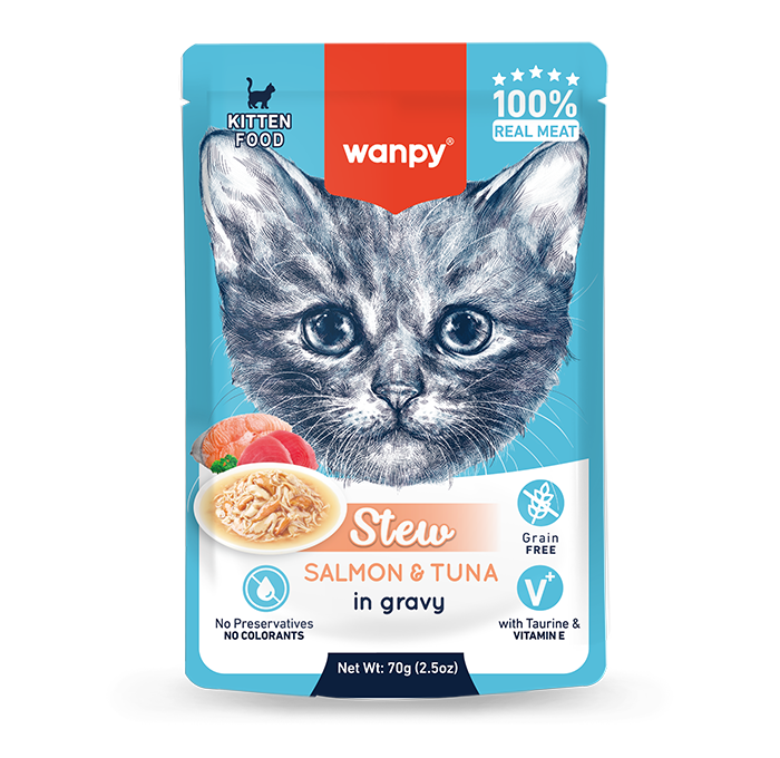 Wanpy Stew Salmon & Tuna for Kittens