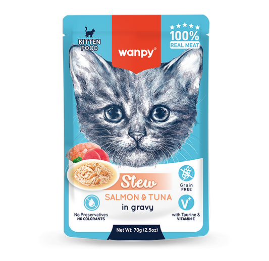 Wanpy Stew Salmon & Tuna for Kittens