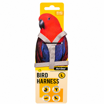 Avi One Bird Harness With Shock Resistant Lead
