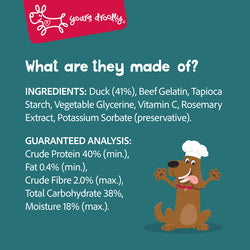 Yours Droolly Duck Wrap Dog Treat Sticks