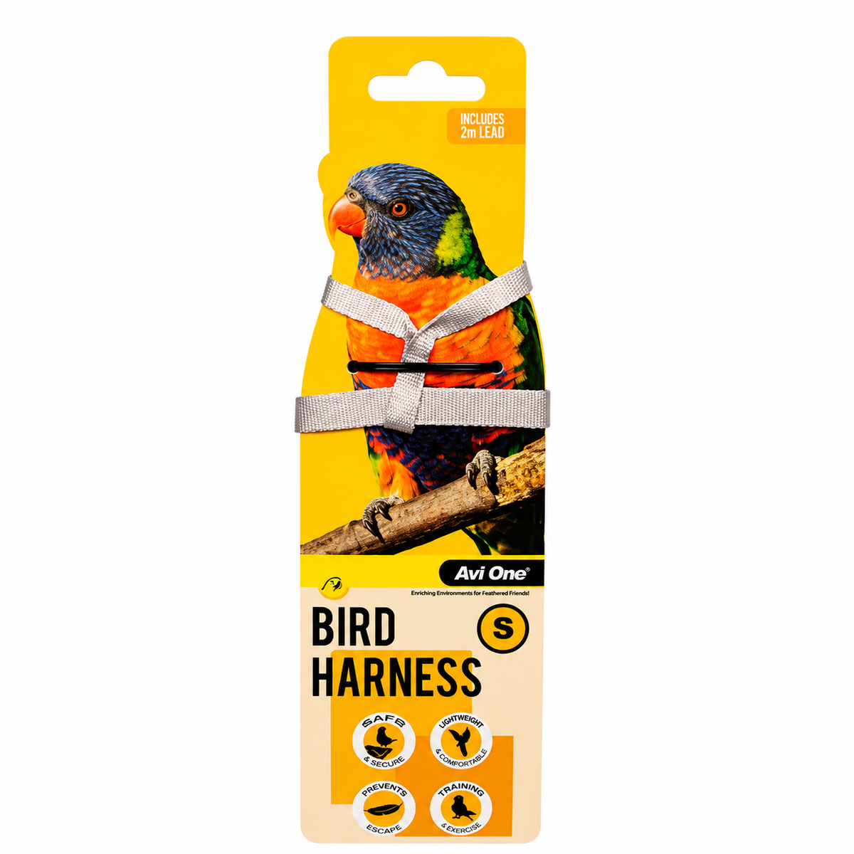 Avi One Bird Harness With Shock Resistant Lead