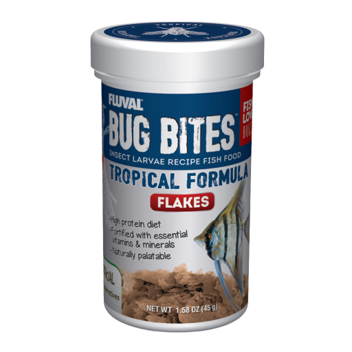 Fluval Bug Bites Insect Larvae Tropical Fish Flake 45g