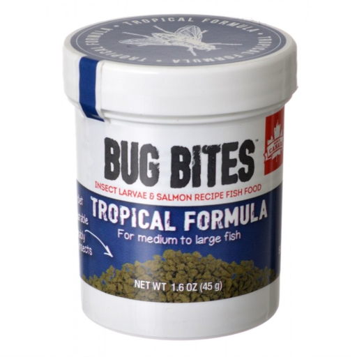 Fluval Bug Bites Tropical Fish Food Granules M-L Fish