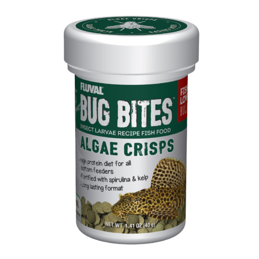 Fluval Bug Bites Algae Crisps: Premium Bottom Feeder Fish Food