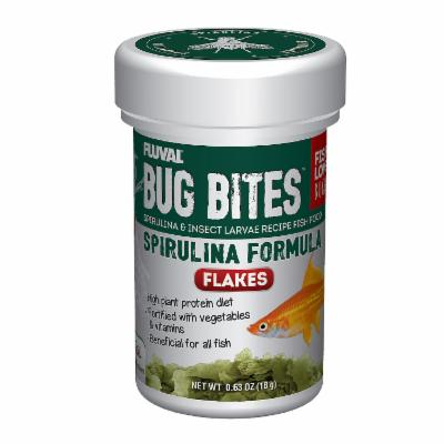 Fluval Bug Bites Spirulina Plant-based Fish Flakes